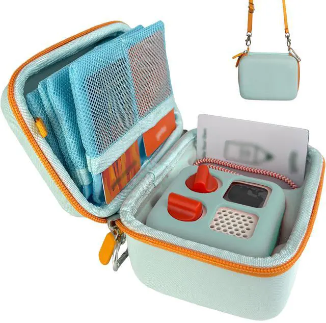 Main image of Hard Travel Case Compatible with Yoto MiniKids Audio & Music Player,Yoto Card Holder Bag with Adjustable Shoulder Strap for Up to 36 Audiobook Cards,Childrens Mini Player. (Light Green)