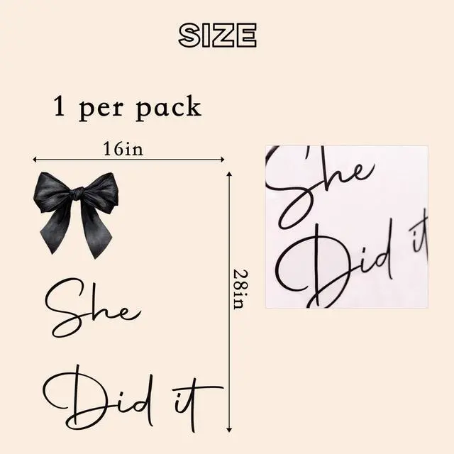 Alt view image 2 of 7 - She Did It Decal | Graduation Party Decor Supplies,She Believed She Could So She Did Sign Party Decal,Congrats Grad Class of 2026 Party Supplies