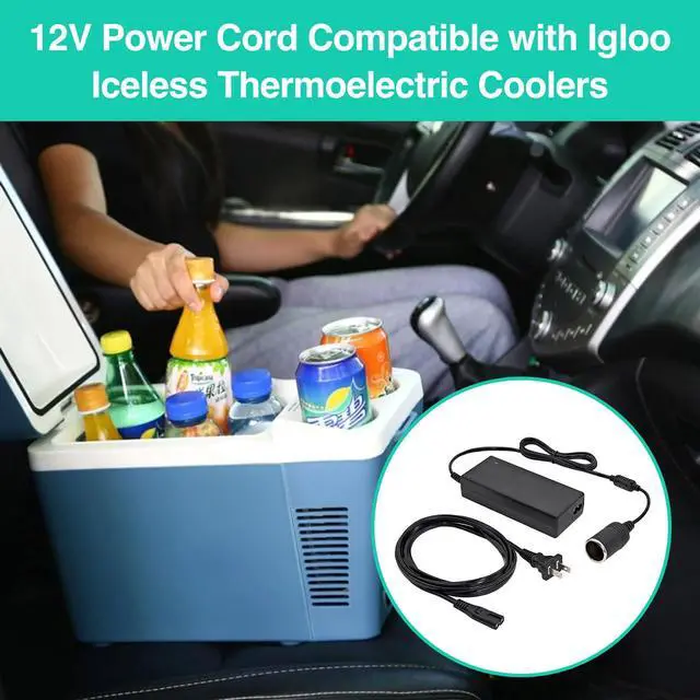 Alt view image 2 of 6 - 12V Power Adapter Cord for Igloo Iceless Thermoelectric Coolers, Compatible with Igloo Iceless Kool Mate Cool Chill Thermolectric Coolers,12V DC Converter Supply Charger Cord