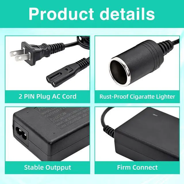Alt view image 4 of 6 - 12V Power Adapter Cord for Igloo Iceless Thermoelectric Coolers, Compatible with Igloo Iceless Kool Mate Cool Chill Thermolectric Coolers,12V DC Converter Supply Charger Cord