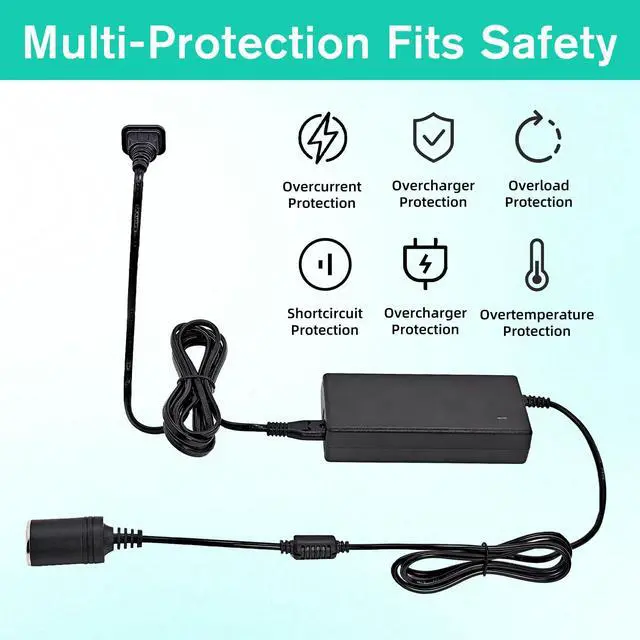 Alt view image 5 of 6 - 12V Power Adapter Cord for Igloo Iceless Thermoelectric Coolers, Compatible with Igloo Iceless Kool Mate Cool Chill Thermolectric Coolers,12V DC Converter Supply Charger Cord