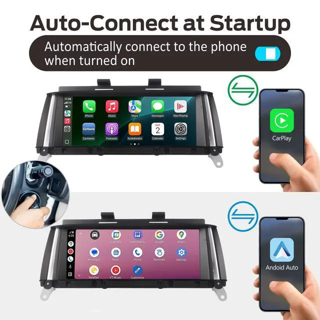 Alt view image 3 of 7 - Fast Boot Linux Car Stereo Compatible with BMW X3 X4 Series F25 F26 (2011-2013) CIC iDrive Upgrade |Bluetooth/Wireless CarPlay/Android Auto | Retains OEM Controls