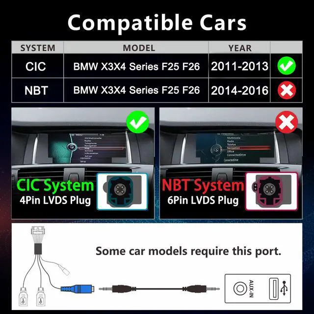 Alt view image 4 of 7 - Fast Boot Linux Car Stereo Compatible with BMW X3 X4 Series F25 F26 (2011-2013) CIC iDrive Upgrade |Bluetooth/Wireless CarPlay/Android Auto | Retains OEM Controls