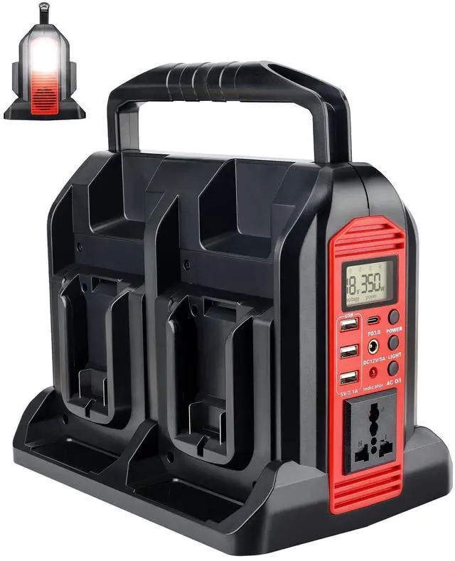 Main image of 350W Power Inverter for Craftsman 20v V20 Battery, 4-Ports DC 20V to AC 110-120V Pure Sine Wave Battery Inverter with 3 USB-A Port, 1 USB-C Port,300lm LED Light for Camping Travel Emergency(Tool Only)