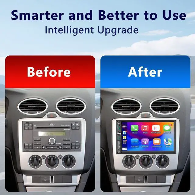 Alt view image 7 of 7 - Double Din Car Stereo 7 inch, Wireless Apple CarPlay & Android Auto | Car Radio TouchScreen, Bluetooth, 4.2-Channel RCA, 2 Subwoofer Ports, 240W High Power, AM/FM, USB/Type-C, EQ, Backup Camera