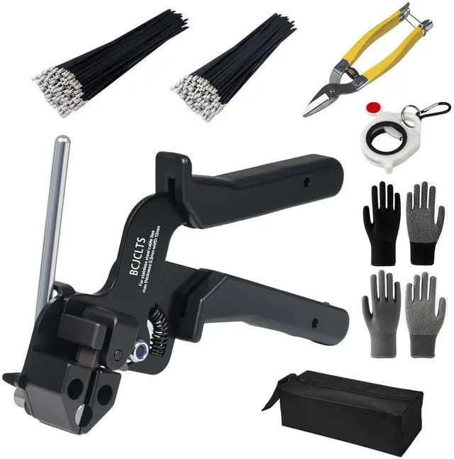 Main image of Metal Zip Ties Gun Kit, with 300pcs Uv Resistant Metal Zip, Heavy Duty Adjustable Fastening Cutting Tie Tool Setsfor Chainlink Fence,Exhaust Pipe, Chicken Coop, Farm Use