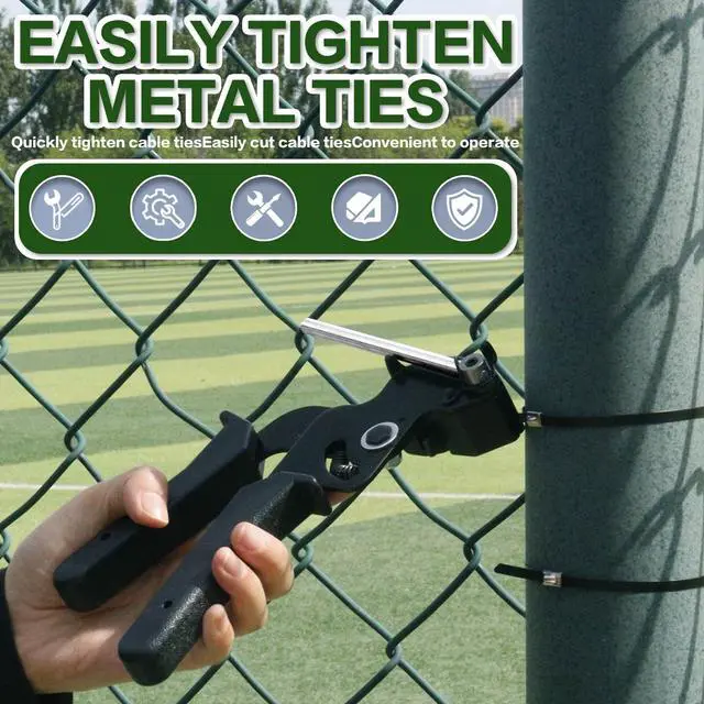Alt view image 3 of 7 - Metal Zip Ties Gun Kit, with 300pcs Uv Resistant Metal Zip, Heavy Duty Adjustable Fastening Cutting Tie Tool Setsfor Chainlink Fence,Exhaust Pipe, Chicken Coop, Farm Use