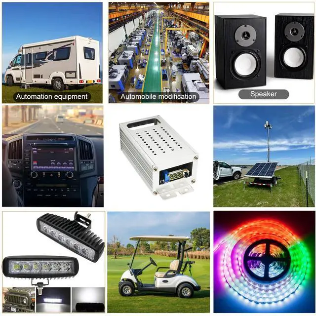 Alt view image 5 of 7 - 48v to 12v Converter Golf cart Step Down Converter 11-70V Input to 3.3V-24V Output 28A 336W Step Down Converter Adjustable dc with Fuse-70V 48V 36V 24 to 12V 3.3V-24V