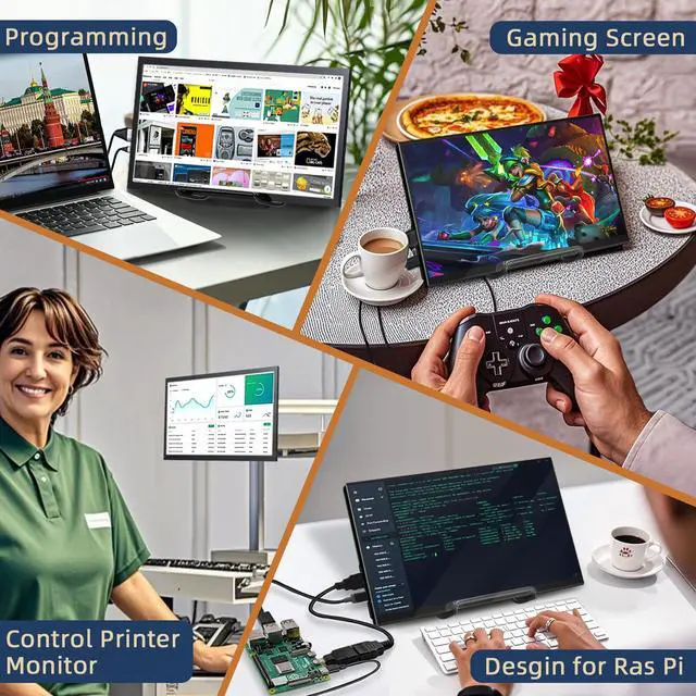 Alt view image 6 of 7 - 10.1 Inch Raspberry Pi Screen 1024x600 HDMI Monitor IPS Screen Display Secondary Monitor Extend Monitor for Raspberry Pi 5/4/3/2/Zero/B/B+ Win11/10/8/7, (Non-Touch), Driver Free