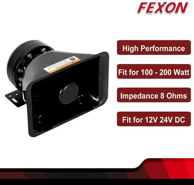Alt view image 2 of 7 - High Performance Siren Speaker | Compatible with Any 100-200 Watt Siren 100W 200W