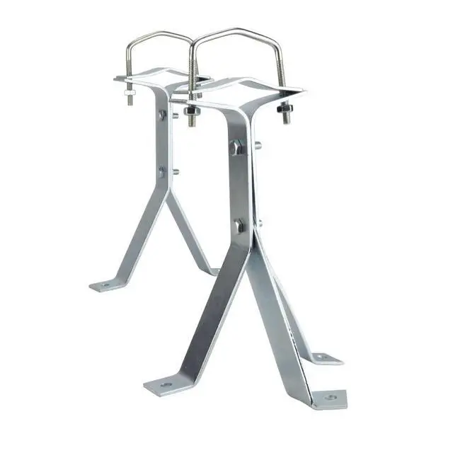 Alt view image 2 of 5 - 8 Heavy-Duty Wall Mount Pair for TV Antenna Mast with (2) Brackets with Lag Bolts