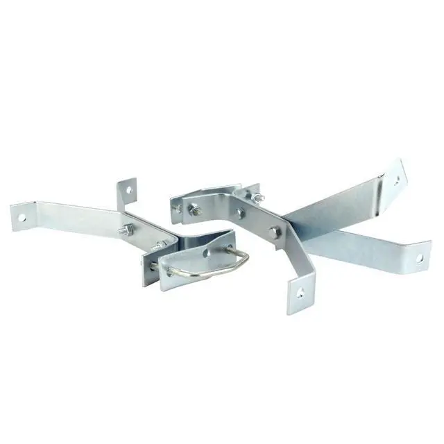 Alt view image 3 of 5 - 8 Heavy-Duty Wall Mount Pair for TV Antenna Mast with (2) Brackets with Lag Bolts