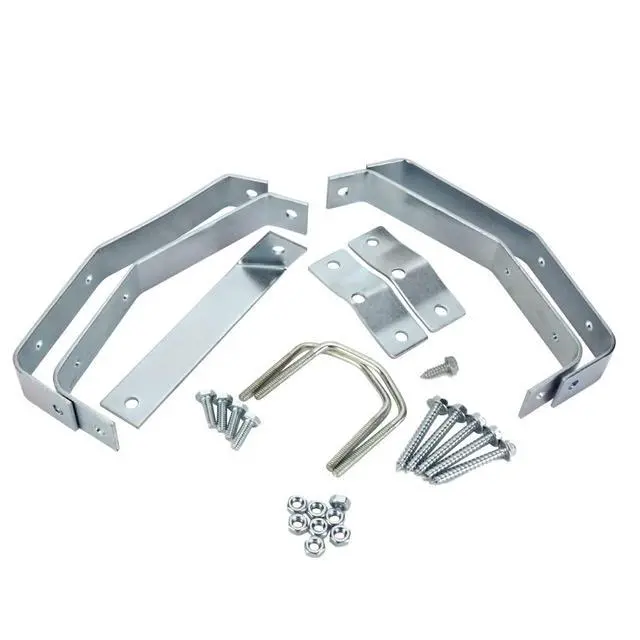 Alt view image 4 of 5 - 8 Heavy-Duty Wall Mount Pair for TV Antenna Mast with (2) Brackets with Lag Bolts