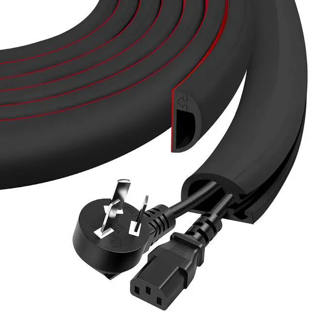 Main image of Wall Cord Hider,Flexible Self-Adhesive Wire Cover,Black,Large -118inch | Flexible Self-Adhesive, Wire Cover, With Tools,Side-Open Cable Raceway, For Mounted TV, Home Theater & Office