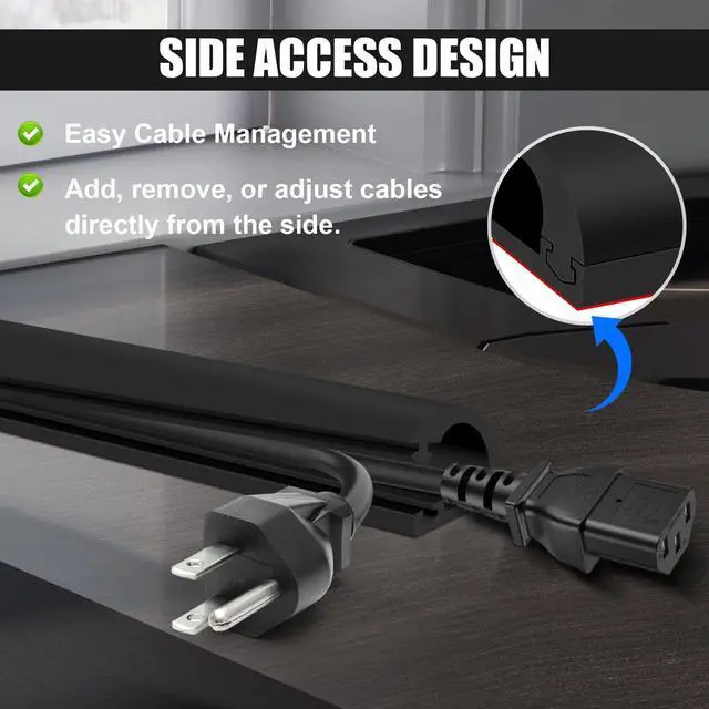Alt view image 4 of 7 - Wall Cord Hider,Flexible Self-Adhesive Wire Cover,Black,Large -118inch | Flexible Self-Adhesive, Wire Cover, With Tools,Side-Open Cable Raceway, For Mounted TV, Home Theater & Office