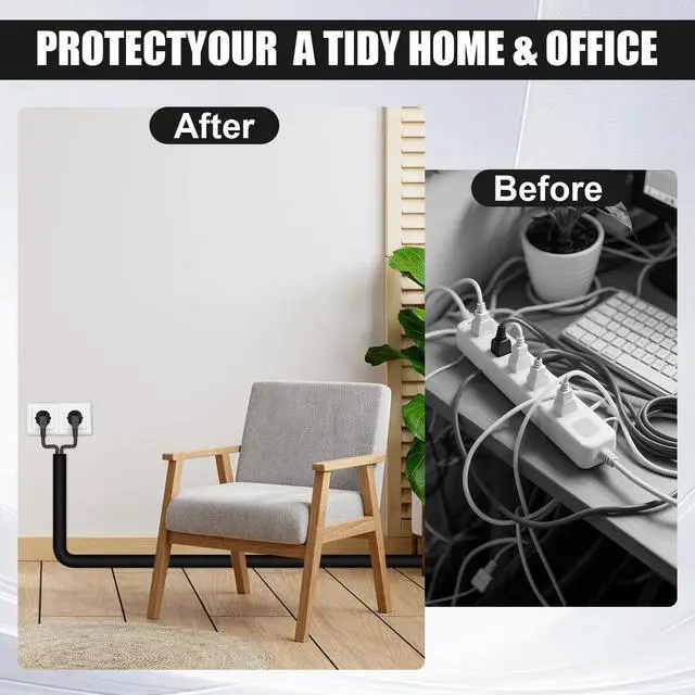 Alt view image 6 of 7 - Wall Cord Hider,Flexible Self-Adhesive Wire Cover,Black,Large -118inch | Flexible Self-Adhesive, Wire Cover, With Tools,Side-Open Cable Raceway, For Mounted TV, Home Theater & Office