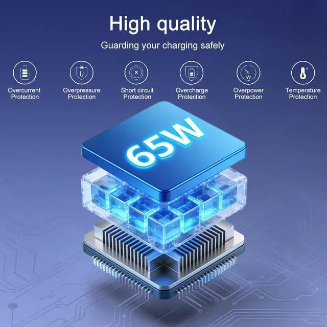 Alt view image 5 of 7 - 65W 45W Computer Charger Smart Blue Tip 4.5mm Compatible with HP | Pavilion x360 14/15/17, Envy 13/15, EliteBook ProBook Chromebook Stream Spectre |19.5V 3.33A 710412-001