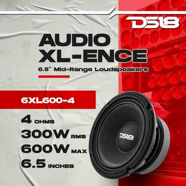 Alt view image 2 of 6 - PRO-EXL64 Loudspeaker - 6.5", Midrange, Red Aluminum Bullet, 600W Max, 300W RMS, 4 Ohms, Ferrite Magnet - for The Peple Who Live and Breathe Car Audio (1 Speaker), New Model