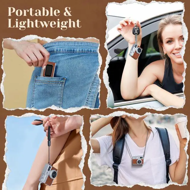 Alt view image 6 of 7 - Mini Keychain Camera - 1080P HD Retro Digital Camera, Compact with 32GB SD Card, 0.96" HD Display, Portable Pocket Video Recorder for Photo Video Travel Recording