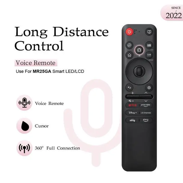 Alt view image 2 of 7 - Replacement for LG MR25GA Magic Remote with Voice, Pointer & Scroll Wheel | Compatible with LG MR20-MR25 Magic Remote series AKB76046602, with voice control, pointer navigation and scroll wheel
