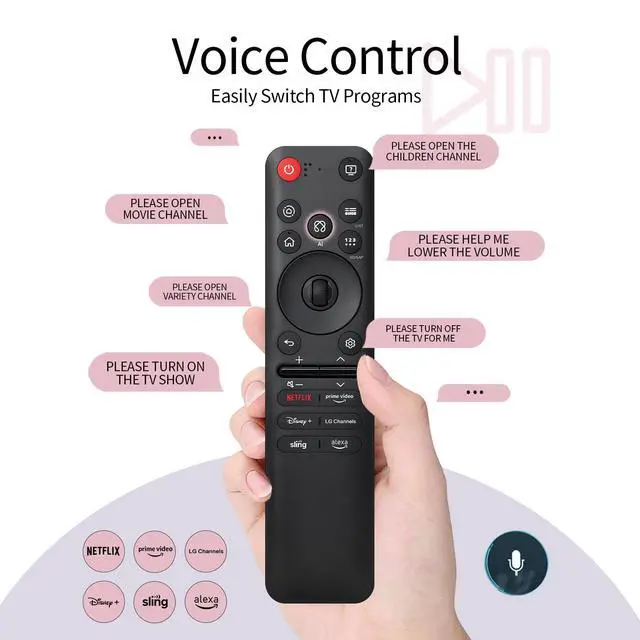 Alt view image 3 of 7 - Replacement for LG MR25GA Magic Remote with Voice, Pointer & Scroll Wheel | Compatible with LG MR20-MR25 Magic Remote series AKB76046602, with voice control, pointer navigation and scroll wheel