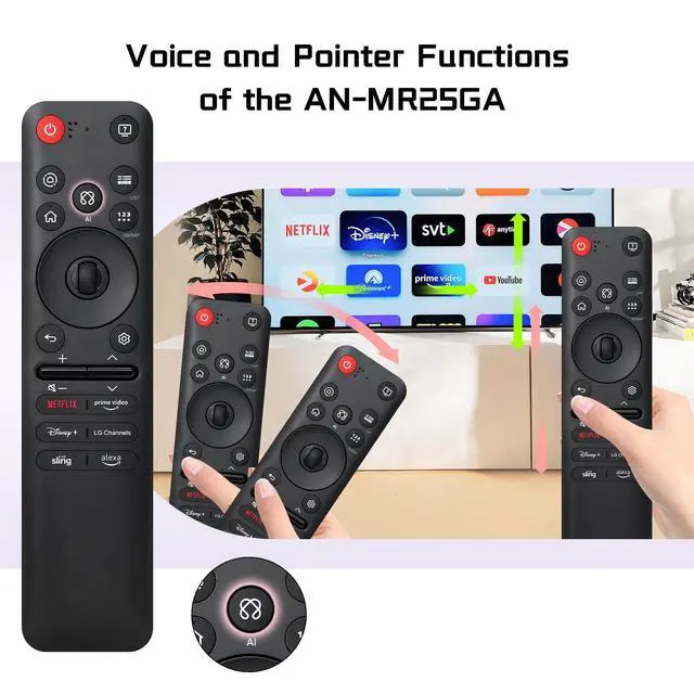 Alt view image 4 of 7 - Replacement for LG MR25GA Magic Remote with Voice, Pointer & Scroll Wheel | Compatible with LG MR20-MR25 Magic Remote series AKB76046602, with voice control, pointer navigation and scroll wheel