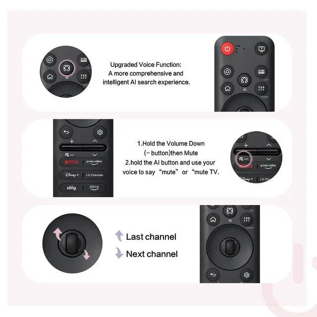 Alt view image 6 of 7 - Replacement for LG MR25GA Magic Remote with Voice, Pointer & Scroll Wheel | Compatible with LG MR20-MR25 Magic Remote series AKB76046602, with voice control, pointer navigation and scroll wheel