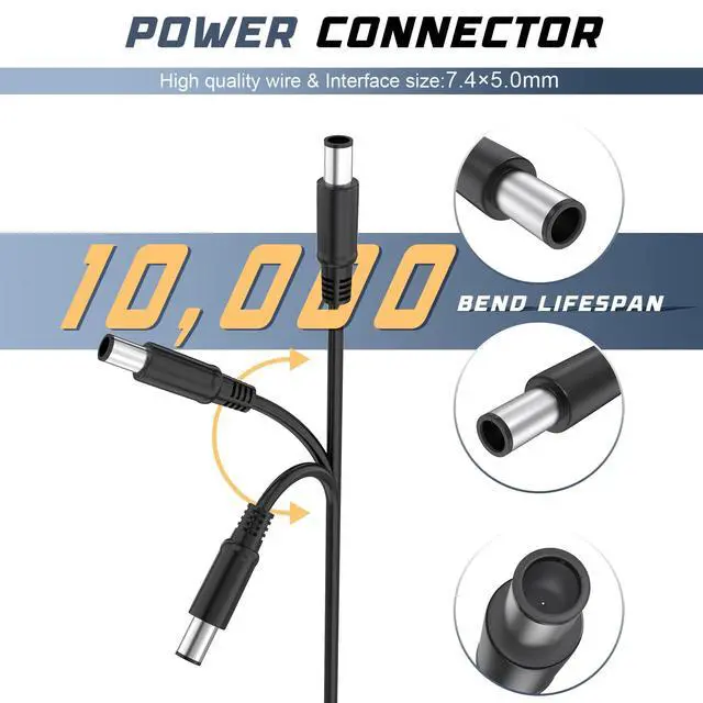 Alt view image 4 of 7 - AC Adapter Charger for hp 2000 Laptop Charger for Compaq Presario 2210B 2510P CQ40 CQ45 CQ50 CQ56 CQ56-115DX CQ60 CQ60Z Power Cord