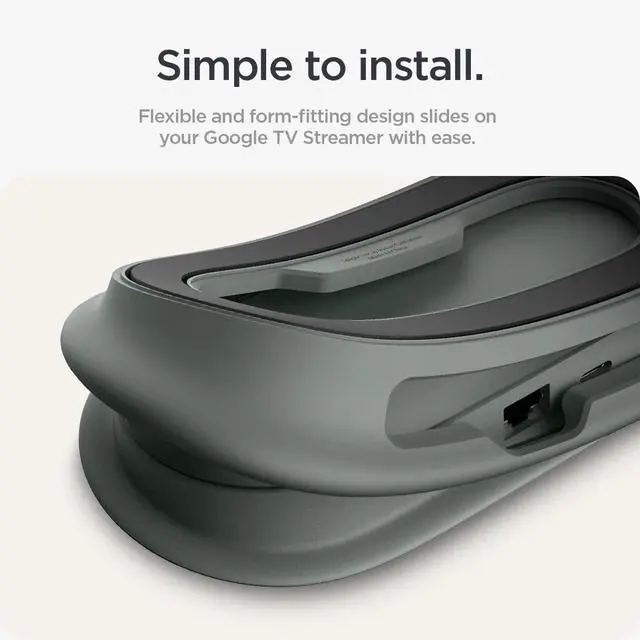 Alt view image 5 of 7 - for Google TV Streamer Case, Drill-Free Mount, Silicone Fit | Wall/TV Hanger, Protection Case with Lanyard - Hazel