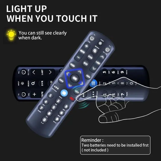 Alt view image 3 of 7 - Replacement for Spectrum Smart TV, URC1160 Remote Control, Compatible with Spectrum/Charter Cable Set-Top Boxes, TVs, and Audio Devices HD DVR Digital Receivers UE878RCU, Backlit