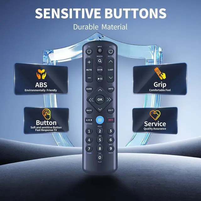 Alt view image 6 of 7 - Replacement for Spectrum Smart TV, URC1160 Remote Control, Compatible with Spectrum/Charter Cable Set-Top Boxes, TVs, and Audio Devices HD DVR Digital Receivers UE878RCU, Backlit