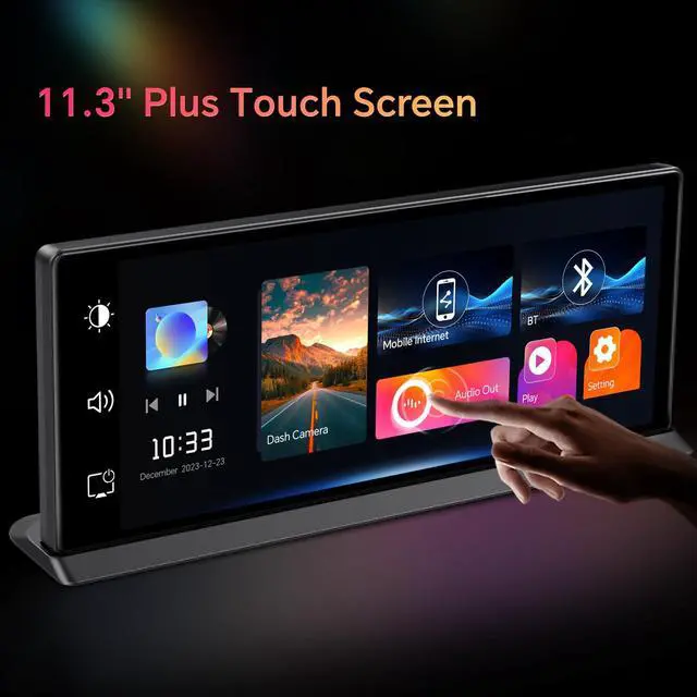 Alt view image 4 of 7 - K2 PRO 11.3'' Wireless CarPlay Screen 4K Dash Cam Portable Android Auto Car Stereo Video Recording, Car Audio Receivers 1080P Backup Camera, Bt/GPS Navigation/AirPlay/Siri