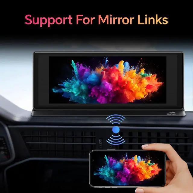 Alt view image 6 of 7 - K2 PRO 11.3'' Wireless CarPlay Screen 4K Dash Cam Portable Android Auto Car Stereo Video Recording, Car Audio Receivers 1080P Backup Camera, Bt/GPS Navigation/AirPlay/Siri