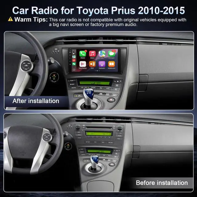 Alt view image 2 of 7 - Linux Car Stereo for Toyota Prius (Non JBL) 2010 2011 2012 2014 2015 | 9'' IPS Screen Fast Boot Radio for Prius Car Play with Wireless Carplay Android Auto SWC Bluetooth FM EQ Backup Camera
