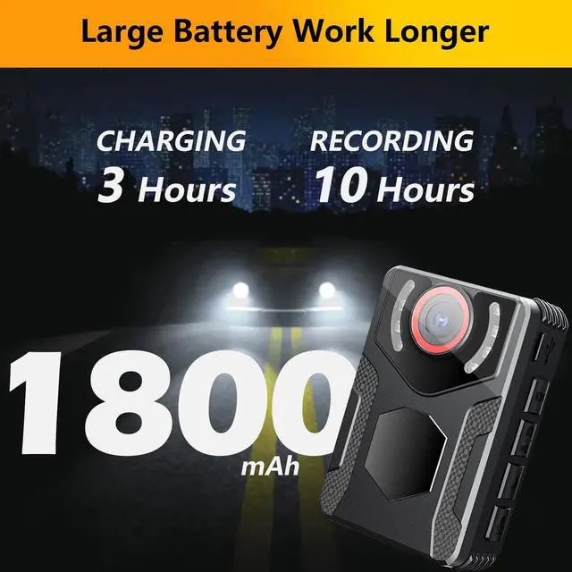 Alt view image 6 of 7 - Body Camera with Audio and Video Recording: 1080P FHD Body Cam, 128GB Wearable Pocket Camera, Night Vision, 10HR Battery, 2.0" Screen Bodycam for Work, Outdoor, Travel, Fishing, Pet Walking