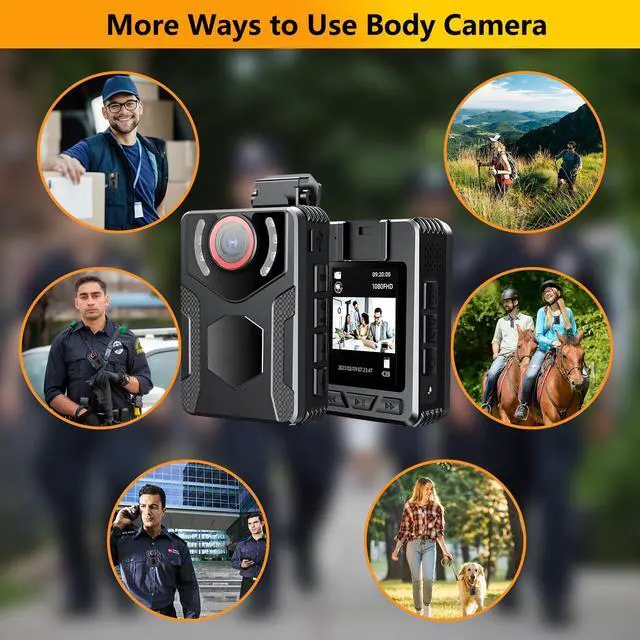 Alt view image 7 of 7 - Body Camera with Audio and Video Recording: 1080P FHD Body Cam, 128GB Wearable Pocket Camera, Night Vision, 10HR Battery, 2.0" Screen Bodycam for Work, Outdoor, Travel, Fishing, Pet Walking