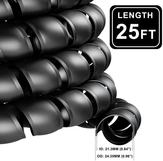 Alt view image 2 of 6 - Hydraulic Hose Protector, 3/4" OD x 25' Length Spiral Wrap