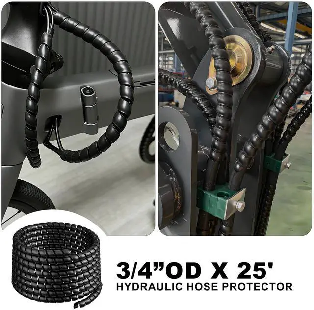 Alt view image 6 of 6 - Hydraulic Hose Protector, 3/4" OD x 25' Length Spiral Wrap