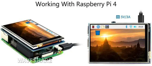 Alt view image 4 of 7 - 3.5" Resistive Touch Screen IPS LCD 480x320, XPT2046 Controller, Compatible with Raspberry Pi 5/4B/3B+/3B/2B/A+/B+/Zero W/Zero 2W