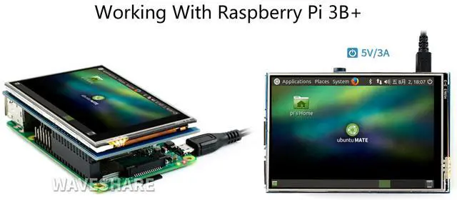 Alt view image 5 of 7 - 3.5" Resistive Touch Screen IPS LCD 480x320, XPT2046 Controller, Compatible with Raspberry Pi 5/4B/3B+/3B/2B/A+/B+/Zero W/Zero 2W