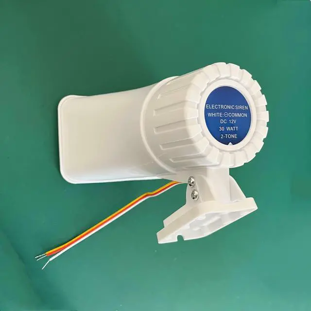 Alt view image 3 of 4 - 30W Alarm Siren Super Loud 130dB Electronic Horn Indoor/Outdoor Security Siren DC 12V 9V 5V