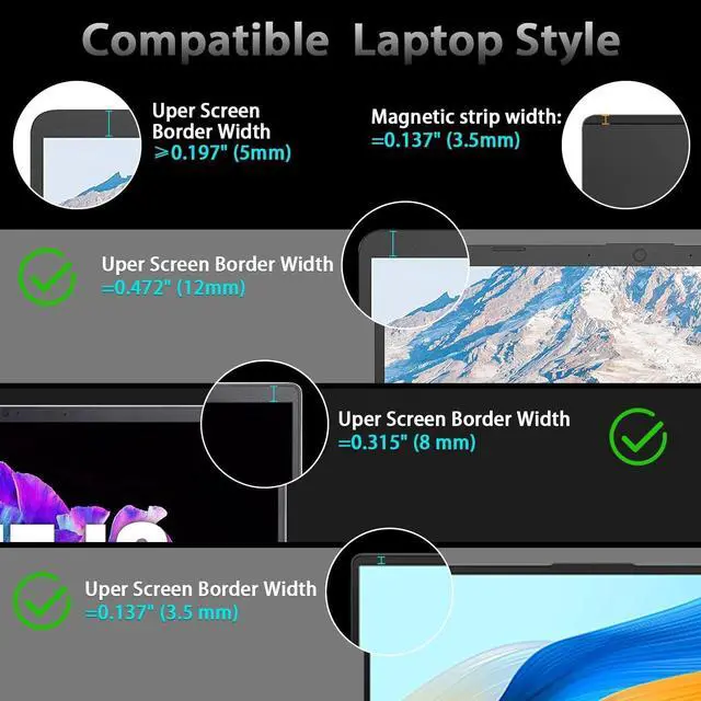 Alt view image 3 of 7 - Magnetic Laptop privacy screen 14 inch for 16:9 Widedisplay | Removable Laptop Privacy Screen Shield Anti Glare Blue Light Filter Compatible with HP/Dell/Acer/Lenovo/Asus