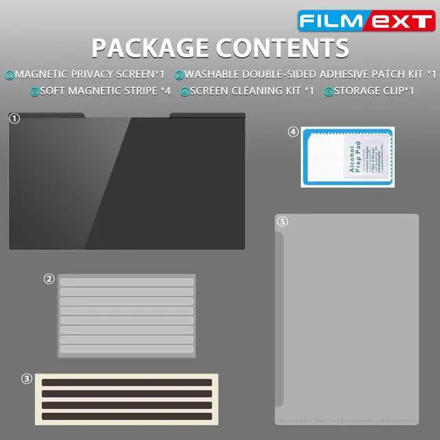Alt view image 7 of 7 - Magnetic Laptop privacy screen 14 inch for 16:9 Widedisplay | Removable Laptop Privacy Screen Shield Anti Glare Blue Light Filter Compatible with HP/Dell/Acer/Lenovo/Asus