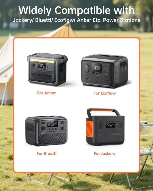 Alt view image 2 of 6 - Heavy-Duty Power Station Charging Cable, 125V 15A AC Power Cord for Jackery Explorer 2000/1500/1000 Pro, for Ecoflow Delta/River Series, for Bluetti EB3A, for Anker 757/767, 2M (6.6FT)