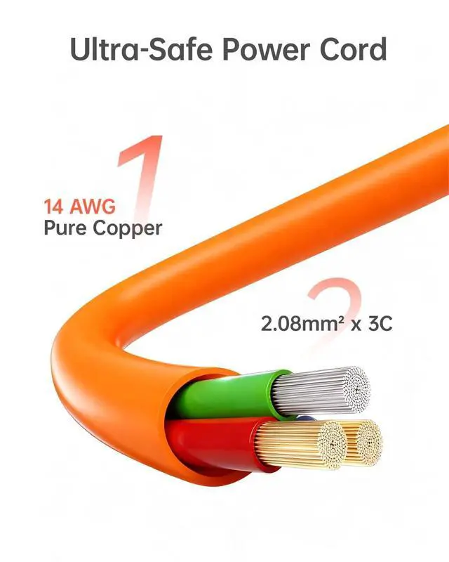 Alt view image 5 of 6 - Heavy-Duty Power Station Charging Cable, 125V 15A AC Power Cord for Jackery Explorer 2000/1500/1000 Pro, for Ecoflow Delta/River Series, for Bluetti EB3A, for Anker 757/767, 2M (6.6FT)