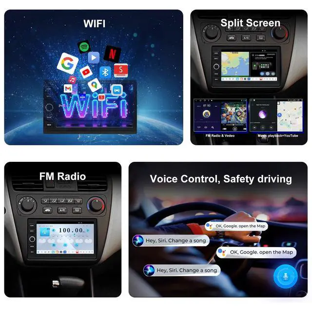 Alt view image 3 of 6 - QLED Radio for Honda Accord 1996 1997 1998 1999 2000 2001 2002 Upgrade,Touch Screen Stereo Replacement,Wireless carplay Android auto,Free Camera