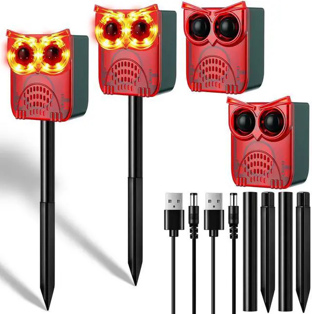 Main image of 2 Set Solar Outdoor Alarm Motion Sensor 13 Sounds Including Dog Barking& Gunshot 129db Security Siren Ultrasonic Detector Strobe Light 4 Modes Animal Deterrent Waterproof Alarm for Home, Farm