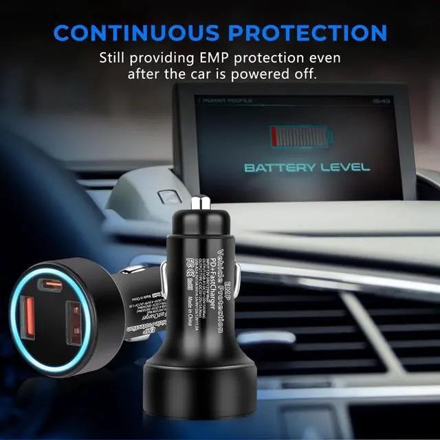 Alt view image 6 of 7 - EMP Vehicle Protection, Equipped with Additional USB Sockets, Suitable for 12-Volt DC in Cars and Trucks, Providing Protection Against Solar Flares & Power Surges