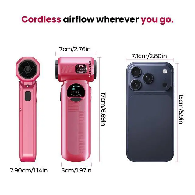 Alt view image 2 of 7 - Compressed Air Duster, 150000RPM Electric Air Duster with 6 Nozzles, Adjustable Speed, LED Light & 8000mAh Battery, Rechargeable Cordless Turbo Air Blower for Keyboard, PC, Car &Home Cleaning