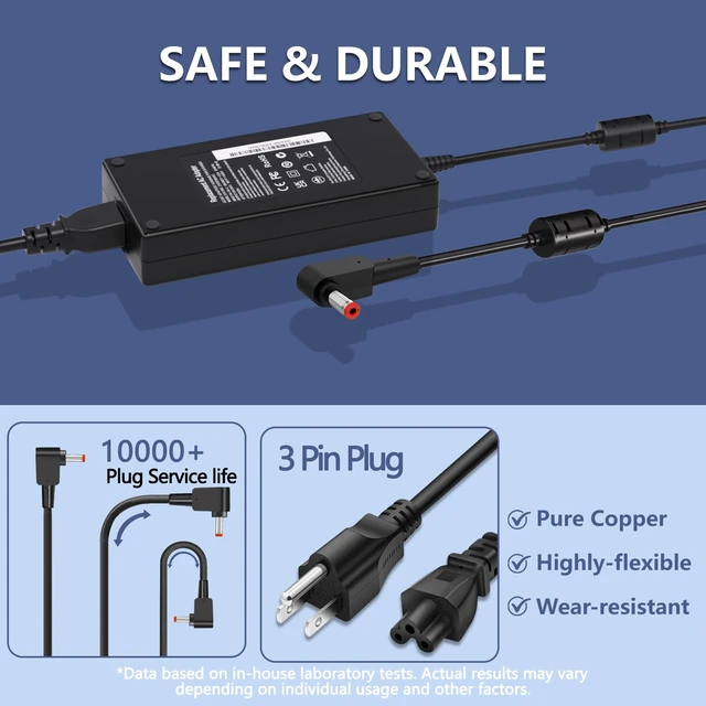Alt view image 5 of 7 - 19.5V 9.23A 180W for Acer Laptop Charger Nitro Predator Helios Triton Compatible with Acer Nitro 5 7 AN515-57 AN515-55 53 Predator Helios 300 G3-571 PH315-52 Triton 300 Series Laptop-5.5x1.7MM